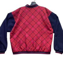 Load image into Gallery viewer, Vtg Wimbledon Bomber Jacket Mens Medium Red Tartan Plaid Color Block Performance