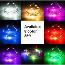 Load image into Gallery viewer, String Fairie light 35ft LED Red White Blue fairies string light copper-wire Dual power -USB or 2AA Battery  (minimum of 12)