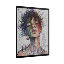 Load image into Gallery viewer, "Live Loud Love Proud" Art | Serene Closed Eyes Sketch Portrait Poster