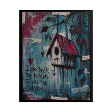Load image into Gallery viewer, Rolled Poster - 'I Was The Survivor' Birdhouse Art Print (Grunge, Moody Wall Decor)