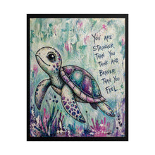 Load image into Gallery viewer, Turtle Inspirational Poster — "You Are Stronger Than You Think" Motivational Wall Art