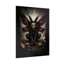 Load image into Gallery viewer, Dark Moth Demon Poster — Gothic Horror Wall Art with Candlelit Skull Scene
