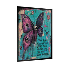 Load image into Gallery viewer, Grunge Skull Butterfly Poster – "Toxic People Feed Off Your Light" Rolled Art Print