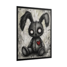 Load image into Gallery viewer, Rolled Poster — Gothic Cute Stuffed Bunny Art Print (Heart Patch)
