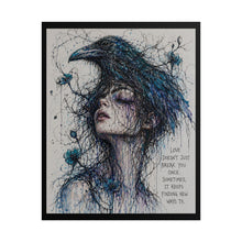 Load image into Gallery viewer, "Love Doesn't Just Break You Once" Wall Art | Raven Headdress Print
