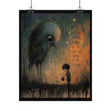 Load image into Gallery viewer, Rolled Poster — Whimsical Night Garden Art Print with Quote: "We Are Not Our Worst Mistakes"