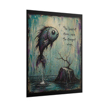 Load image into Gallery viewer, Rolled Poster — Inspirational Fish Art Print: “The heaviest storms create the strongest wings”