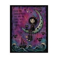 Load image into Gallery viewer, “Even the Darkest Nights” Gothic Moon Girl Art Print