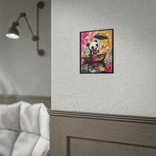 Load image into Gallery viewer, Panda in Boat Art Poster — Cute Colorful Rainy-Day Illustration (Rolled Poster)