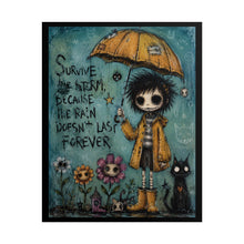 Load image into Gallery viewer, "Survive The Storm Because The Rain Doesn't Last Forever" Art Print – Creepy Cute Gothic Umbrella Poster