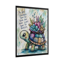 Load image into Gallery viewer, Rolled Poster — Cute Succulent Turtle Print with Inspirational Quote (“You Are Stronger Than You Think…”)
