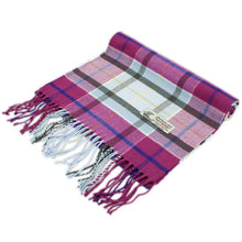 Load image into Gallery viewer, Plaid Cashmere Feel Scarf 12-pack Burgundy/L.blue