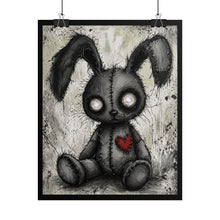 Load image into Gallery viewer, Rolled Poster — Gothic Cute Stuffed Bunny Art Print (Heart Patch)