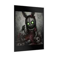 Load image into Gallery viewer, Horror Bunny Poster - Creepy Doll Art Print with Glowing Eyes