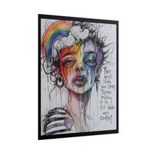 Load image into Gallery viewer, "Living Your Story" Pride Wall Art | Fine Line Sketch Split Color Portrait Poster