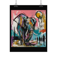 Load image into Gallery viewer, Abstract Elephant Art Poster — Colorful Safari Wildlife Rolled Print