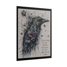 Load image into Gallery viewer, Crow Raven Art Poster — "Selfish People Are Like Shadows" Rolled Wall Art