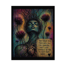 Load image into Gallery viewer, Emotive Surreal Heart Poster – "They Drain You..." Rolled Art Print