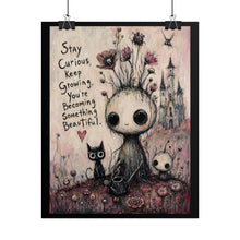 Load image into Gallery viewer, Stay Curious, Keep Growing – Whimsical Inspirational Wall Art