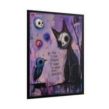 Load image into Gallery viewer, Be Kind To Your Strange Poster — Gothic Cat & Blue Bird Art Print
