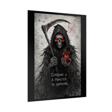 Load image into Gallery viewer, Grim Reaper Heart Poster — “Everyone Is A Monster To Someone” Gothic Wall Art