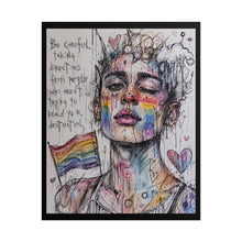 Load image into Gallery viewer, "Reach Your Destination" Pride Art | Fine Line Sketch Rainbow Flag Poster