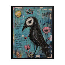 Load image into Gallery viewer, Rolled Poster — Crow Artwork with Quote “The Silence Was Never Empty” | Moody Gothic Wall Art