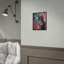 Load image into Gallery viewer, Rolled Poster — Whimsical Black Cat with Heart & Quote “I Fell in Love With a Soul, Not a Face”
