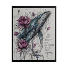 Load image into Gallery viewer, Whale & Lotus Inspirational Art Poster — "You Don't Need to Have It All Figured Out" Rolled Wall Art