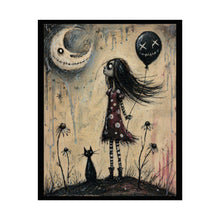 Load image into Gallery viewer, Rolled Poster — Gothic Girl Moon Balloon Art Print