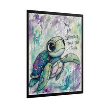 Load image into Gallery viewer, Sea Turtle Inspirational Poster – "You Are Stronger Than You Think" Rolled Art Print