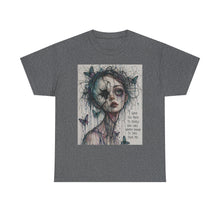 Load image into Gallery viewer, Gothic Butterfly Portrait Tee — "I Gave Too Much to Please" Art Shirt