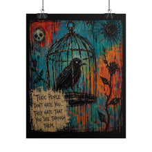 Load image into Gallery viewer, "Toxic People Don't Hate You" Crow Wall Art | Edgy Grunge Inspirational Print