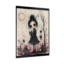 Load image into Gallery viewer, Rolled Poster — Gothic Girl with Cat Art Print