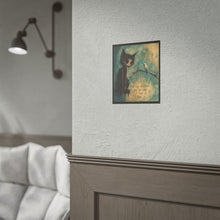 Load image into Gallery viewer, Rolled Poster - Moody Gothic Cat Art Print with Quote ‘They See the Silence…’