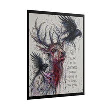 Load image into Gallery viewer, Stag & Crows Art Poster — "We Claw at the Darkness" Rolled Wall Print