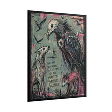 Load image into Gallery viewer, Survivors Together Rolled Poster — Dark Folk Art Vulture & Fox Print with Quote
