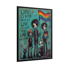 Load image into Gallery viewer, Whimsical Creepy Cute Spooky Friends with Rainbow Flag Canvas Poster - Alt Style Pride Decor
