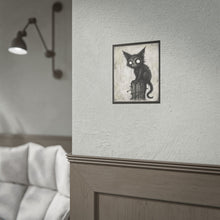 Load image into Gallery viewer, Creepy Black Cat Poster — Gothic Horror Rolled Art Print