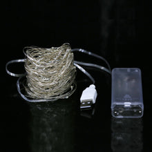 Load image into Gallery viewer, String Fairie light 35ft LED WARM-WHITE fairies string light copper-wire Dual power -USB or 2AA Battery  (minimum of 12)