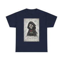 Load image into Gallery viewer, Skull Reaper Tee — “Even in Darkness… Good Things Will Find You” Gothic Halloween T-Shirt