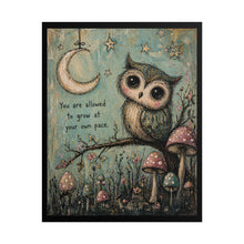Load image into Gallery viewer, Owl Wall Poster — "You Are Allowed to Grow at Your Own Pace" Inspirational Nursery Art