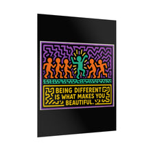 Load image into Gallery viewer, Being Different Is What Makes You Beautiful Rolled Poster — Vibrant Neon Pop Art Wall Decor