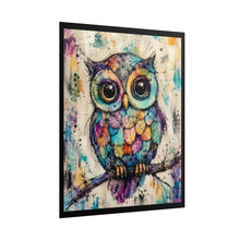 Load image into Gallery viewer, Vibrant Watercolor Owl Art Print – Psychedelic Boho Animal Poster