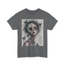 Load image into Gallery viewer, Gothic Butterfly Portrait Tee — "I Gave Too Much to Please" Art Shirt