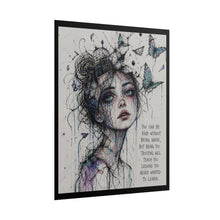 Load image into Gallery viewer, Sad Girl Butterfly Art Poster with Quote — Inspirational Rolled Poster