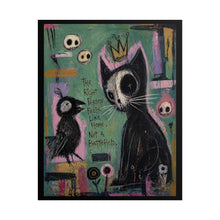 Load image into Gallery viewer, Rolled Poster — Gothic Cat & Crow Art Print ("The Right Person Feels Like Home Not A Battlefield")