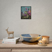 Load image into Gallery viewer, Rolled Poster — Cute Goth Bunny Art Print with Quote “Life Will Knock You Down…”