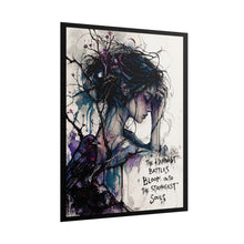 Load image into Gallery viewer, Rolled Poster — 'The Hardest Battles Bloom' Watercolor Portrait Art Print
