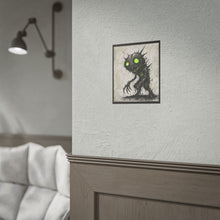 Load image into Gallery viewer, Horror Creature Poster — Neon-Eyed Monster Rolled Art Print